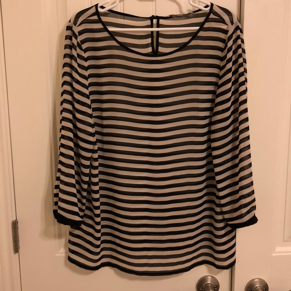 Loft Sheer Stripped Blouse